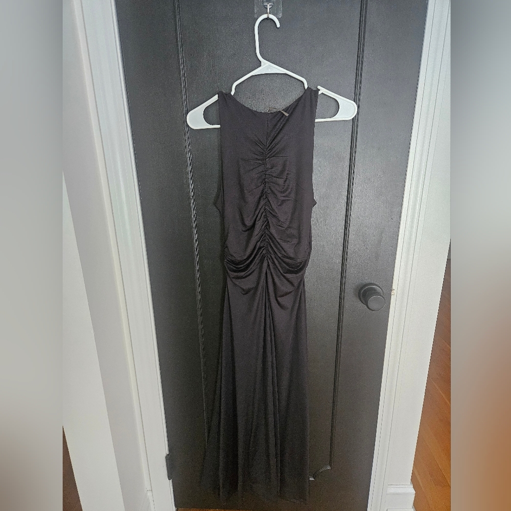 NWT By Anthropologie Sleeveless Hardware Ruched Midi Dress - Picture 5 of 6